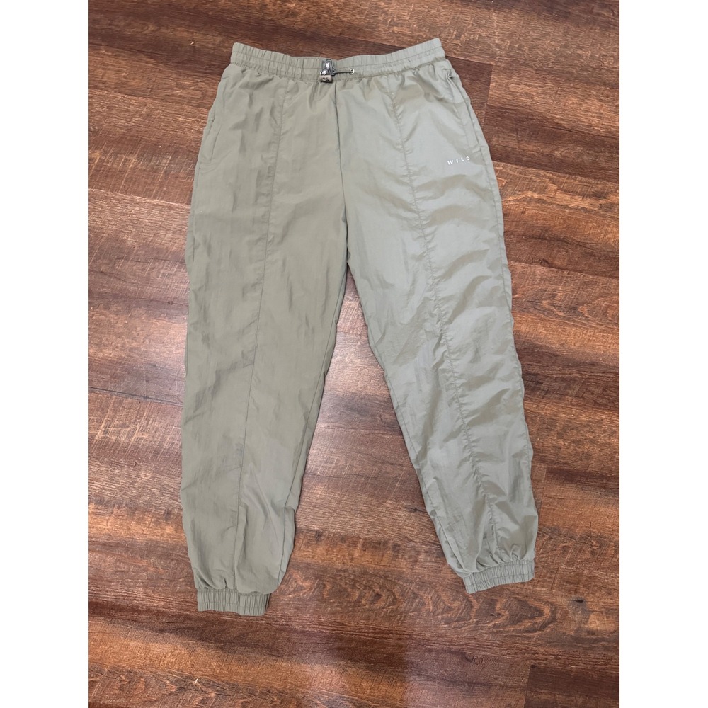 WILO The Label Khaki Green Nylon Jogger Parachute Pants Medium Utility